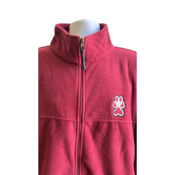 🧸 Pro Player XL Maroon Full-Zip Fleece Jacket Cozy 90s Retro Street Athleisure - Picture 2 of 4
